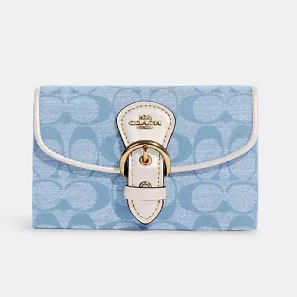 NWOT Coach Kleo Wallet In Signature Chambray